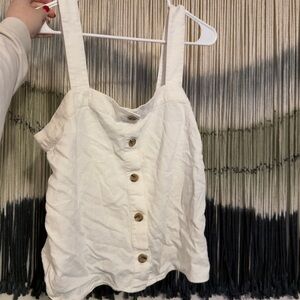 J. Crew White Button-Up Tank Top